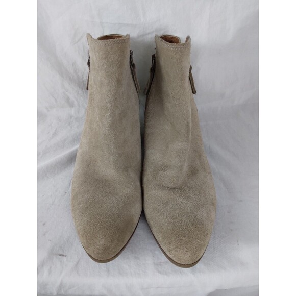 Frye & Co Holly Suede Ankle Boots Ash Heel Booties Zipper Womens Size 7.5 M - Picture 2 of 9